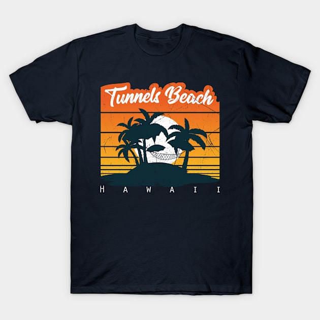 Hawaiian Beach: Tunnels Beach, Kauai T-Shirt by bluerockproducts